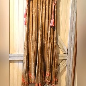 Free People yellow/chartreuse polka dot embellished palazzo pants BNWOT